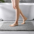 thumbnail image 2 of Junovo Soft Bathroom Rug Runner Absorbent Microfiber Bath Rugs for Bathroom Non Slip Bath Mat for Tub, Shower Floor, 24"x36",Gray, 2 of 6