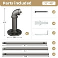 thumbnail image 7 of 32 to 48"Curtain Rods for Windows,1 inch Industrial Curtain Rod, Adjustable Wrap Around Curtain Rods,Industrial Indoor/Outdoor Curtain Rod,Gunmetal Gray, 7 of 7