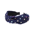 thumbnail image 4 of Bandeau de Mode avec Nœud Accessoires avec Strass. Bandeau Vintage avec Strass Coloré Large Réglable pour Femmes Filles Bleu Foncé, 4 of 6