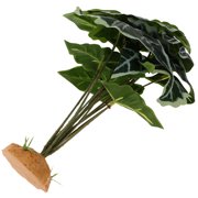 SKISUNO Lifelike Resin Reptile Plant Ornament Green Artificial Decoration for Terrarium