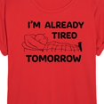 thumbnail image 3 of Peanuts - Tired Tomorrow - Juniors Ideal Flowy Muscle T-Shirt, 3 of 5