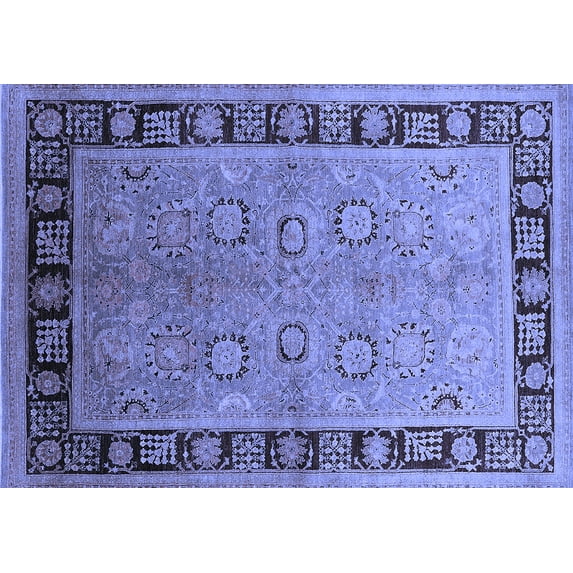 Ahgly Company Indoor Rectangle Oriental Blue Traditional Area Rugs, 2' x 4'