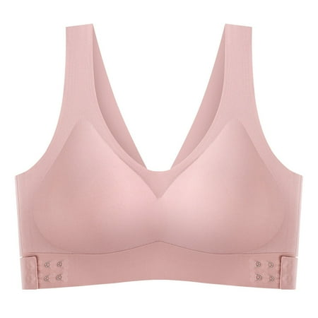 BYHONG Women Push Up Sports Seamless Bra Vest Sleep Underwear Wireless Padded Seamless Bra Sports bras for Women Pink XL
