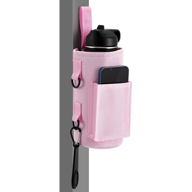 Toystoory Bolsa magnética para botellas de agua de gimnasio con diseño antideslizante, succión magnética, construcción duradera y resistente Almacenamiento y organización del hogar rosa