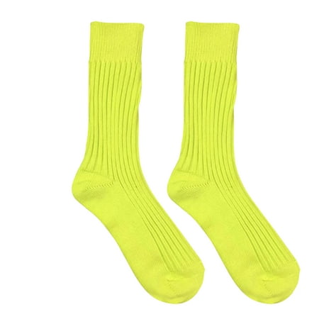 

SIEYIO Fluorescent Neon Colorful Cotton Calf Socks Muddle Tube Hosiery for Men Women
