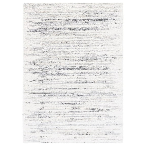 Safavieh Berber Shag Jindra Abstract Rug 5'5" x 7'7" - Ivory/Grey - Rectangle