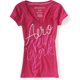 thumbnail image 1 of Camiseta gráfica Aeropostale Aero New York Escote en V para mujer rosa mediana, 1 of 1