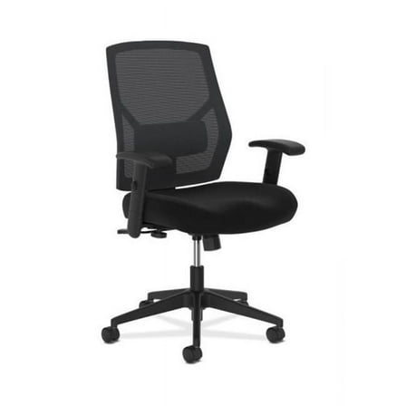 HON Swivel Mid-Back Task Chair with Adjustable Arms & Lumbar, Black