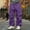 Purple, variant on Zylanna Men's and Big Men's Cargo Pants, Multi-Pockets Loose Fit Elastic Waist Solid Color Outerwear Trousers Black