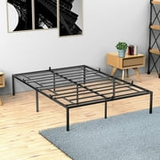 IDEALHOUSE Full Metal Platform Bed Frame with Sturdy Steel Bed Slats,Mattress Foundation No Box Spring Needed Large Storage Space Easy to Assemble Non-Shaking and Non-Noise Black, C80