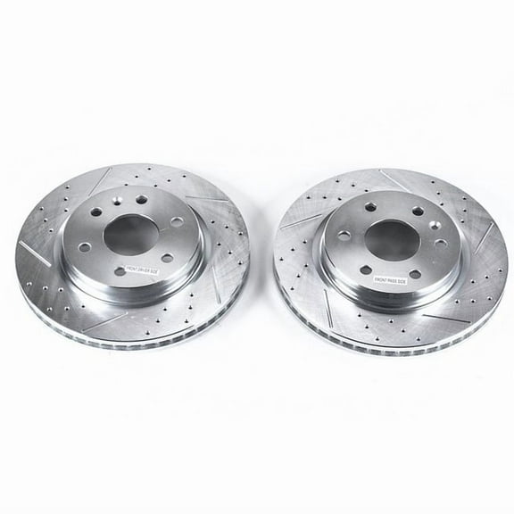 Power Stop Front Pair of Drilled and Slotted Brake Rotors AR8696XPR