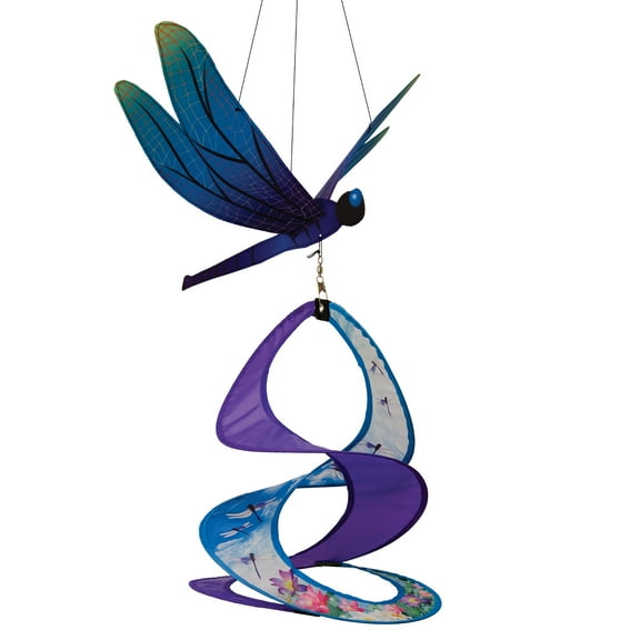 In the Breeze 4871 — Dragonfly Theme Duet — Colorful Outdoor Hanging Garden Wind Spinner Decoration