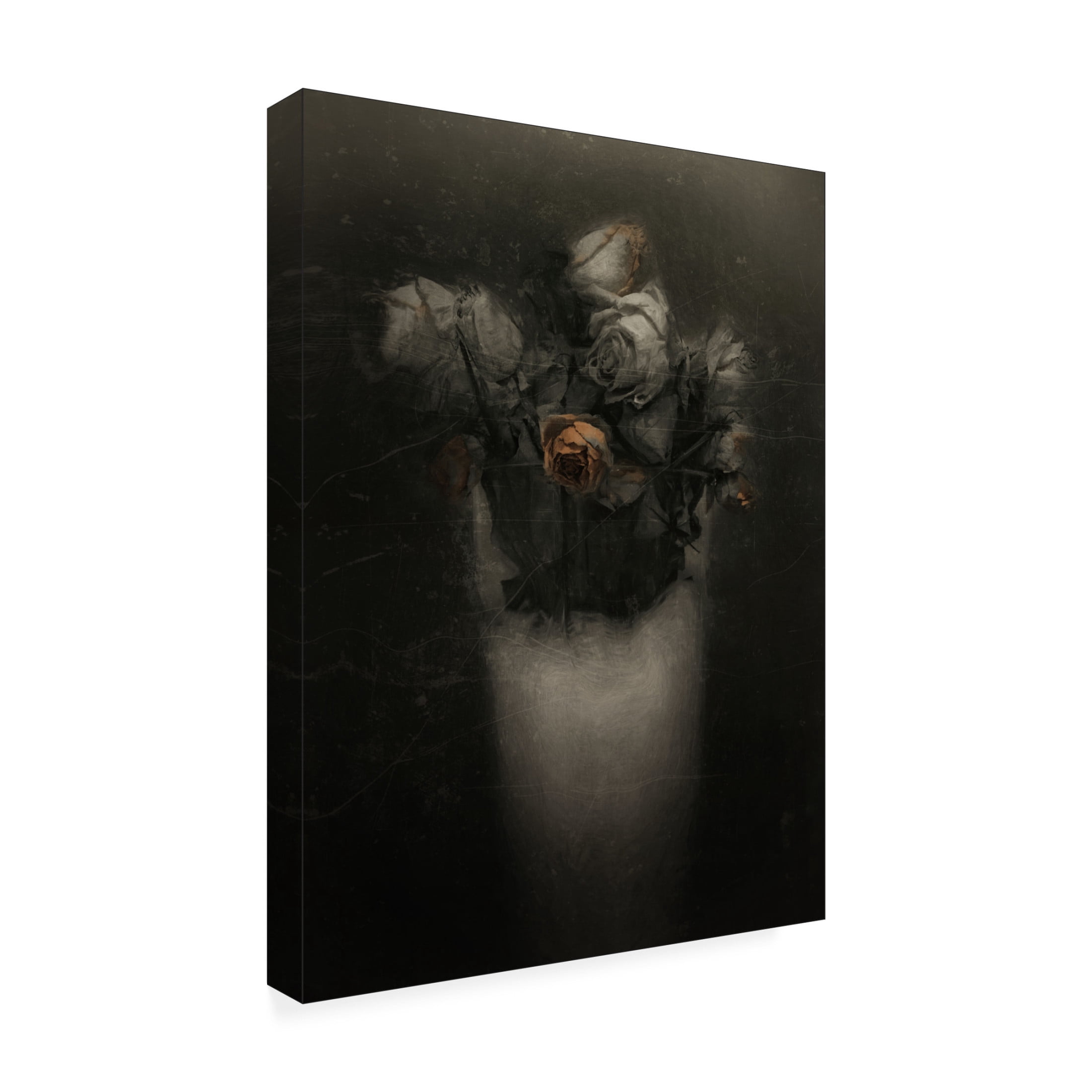 Canvas Wall Art - Gilbert Claes 'Grieving Red Old Roses' Wall Art for Living Room, Bedroom, or Office D?cor by Trademark Fine Art - 18 x 24 Inches
