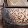 thumbnail image 4 of Luxury Design Round Gray Flower Pattern Porcelain Handmade Wash Basin Bathroom Ceramic Countertop Art Sink for Hotel, 4 of 6