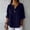 *Dark Blue, variant on Women's Dressy 3/4 Length Sleeve Shirts ,Funny Button Summer Business Tunic V Neck Shirt Blue,Womens Plus XXL