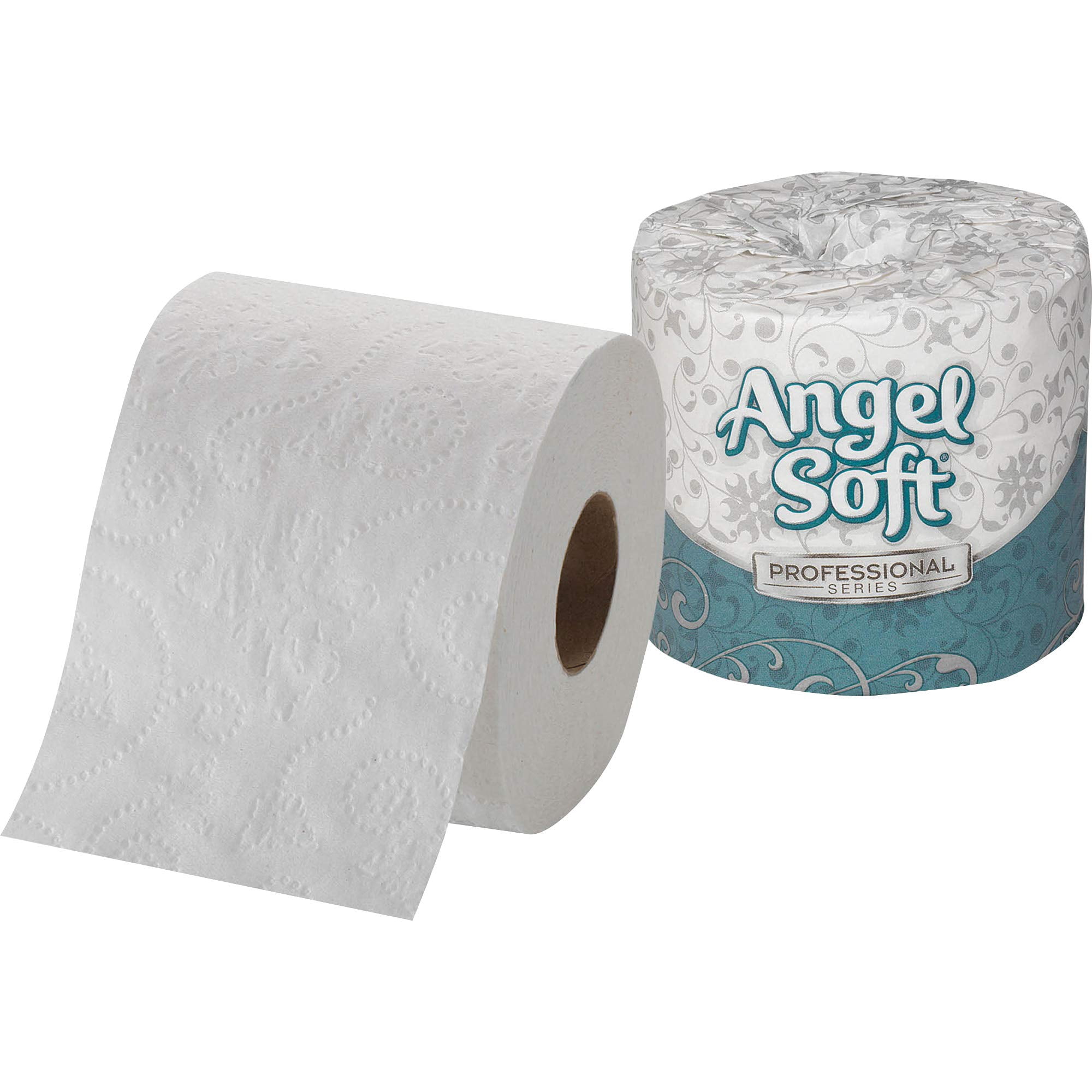 Premium Embossed Bathroom Tissue, 2-Ply Durable Toilet Paper, 450 Sheets per Roll, 40 Rolls Bulk Pack, Commercial Use, White