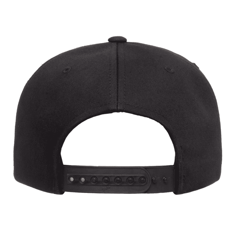 Brim Black Hat Black Yupoong with Snapback Classic Flexfit