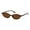 Brown/Brown, variant on Retro Oval Cat Eye Sunglasses for Women 90s Narrow Lightweight Shades Y2k Trendy Sunnies B0257