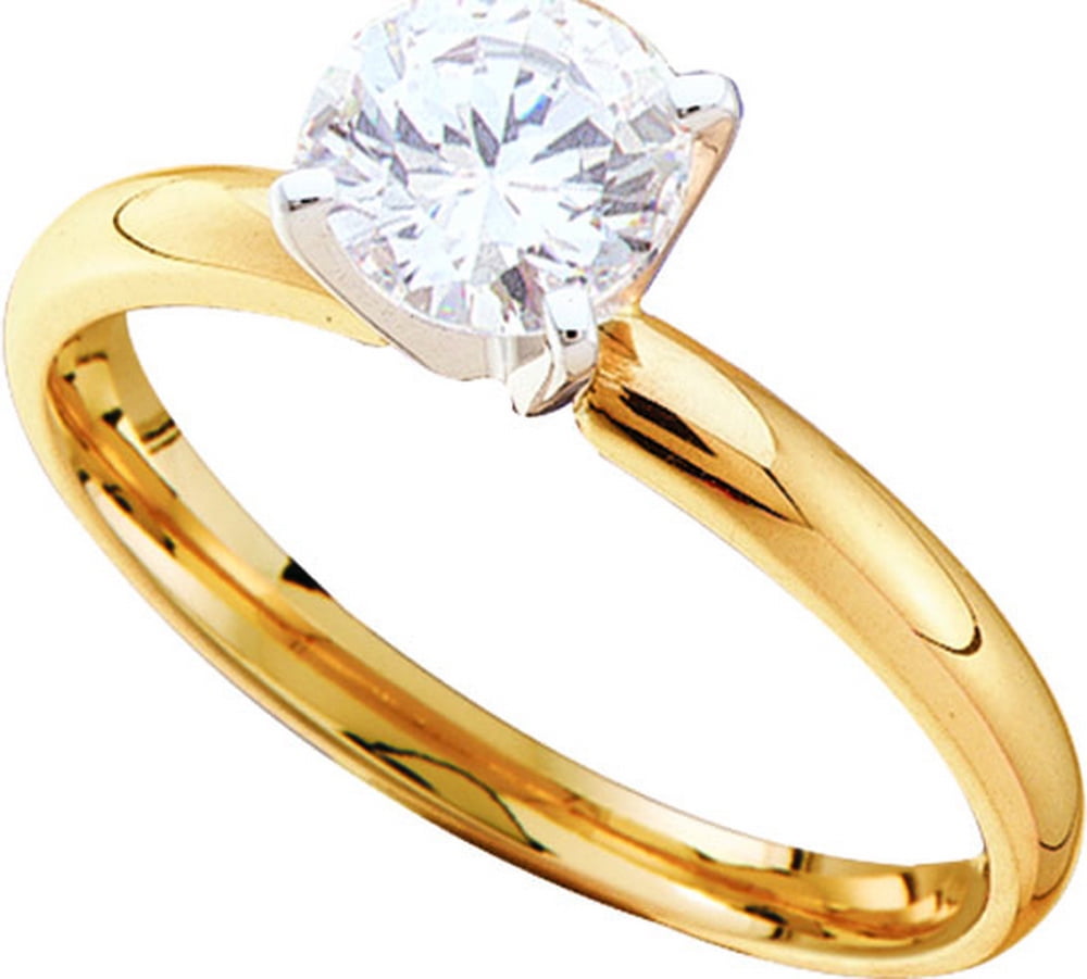 14kt Yellow Gold Womens Round Diamond Solitaire Bridal Wedding Engagement Ring 7 8 Cttw by GND