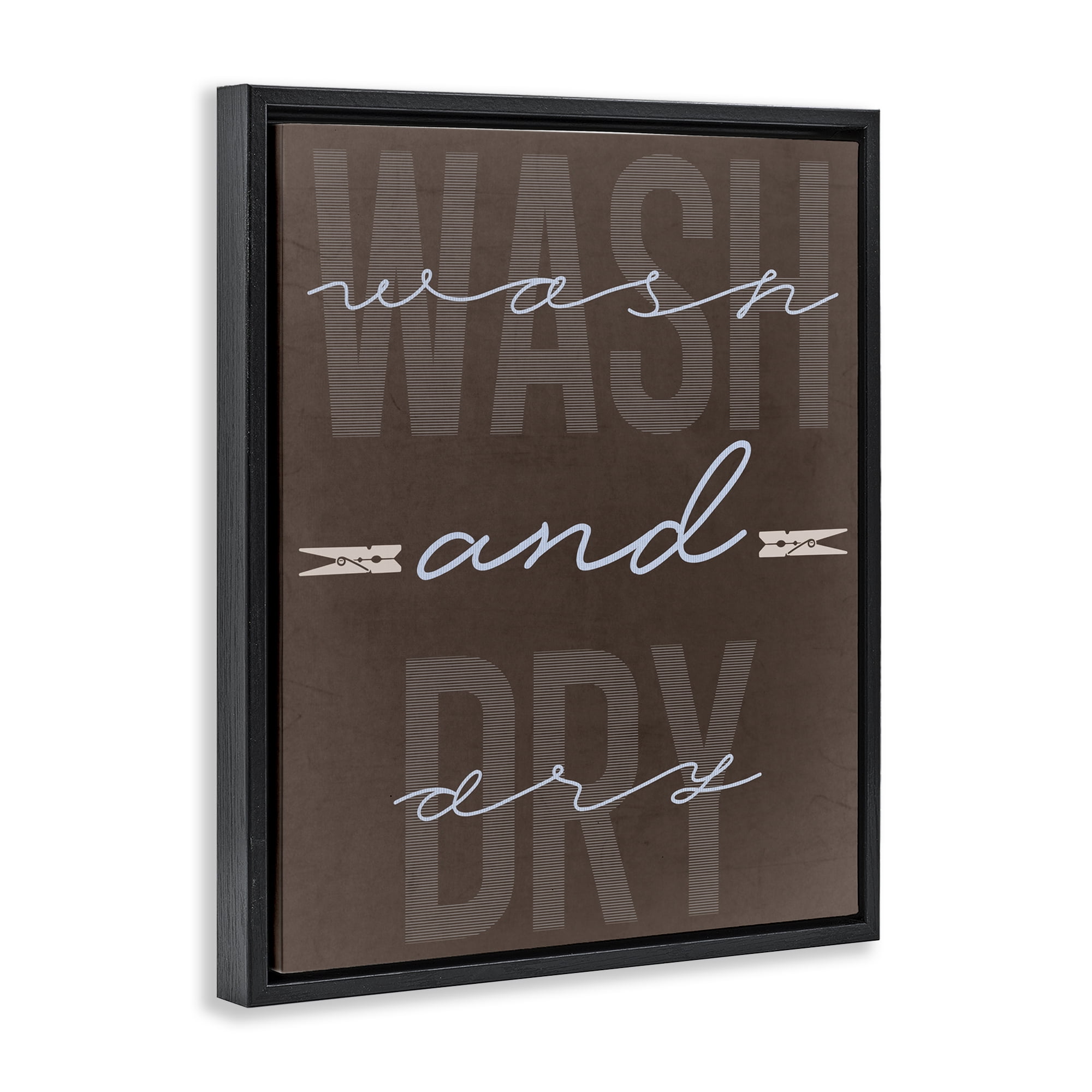 Wash And Dry Brown Black Framed Floater Canvas Wall Art, design by Marcus Prime