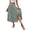 Green, variant on Women Ditsy Floral Print Smocked Midi Skirt High Waist Side Split A Line Skirt Green M