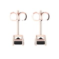 thumbnail image 4 of 14K Solid Gold Push Back Stud Earrings for Women | 1 cttw Emerald Cut Natural Onyx | Rose Gold, 4 of 5