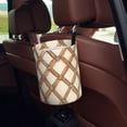 thumbnail image 5 of Round Car Trash Can 7×5.9in Waterproof, Durable, Not Easy To Fade, Easy To Install And Disassemble To Prevent Interior Pollution Sandybrown Moroccan Trellis Hand-Drawn Sketch_3, 5 of 7