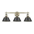 thumbnail image 3 of Yep by Golden Lighting Orwell 3-light Vanity in Aged Brass and Matte Black shade, 3 of 3