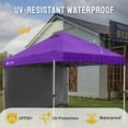 thumbnail image 6 of CROWN SHADES 10'x10' Instant Canopy Tent with 1 Sidewall with One Push Setup Sun Shelter for Events Parties Purple, 6 of 8