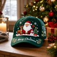 thumbnail image 4 of Green Ajustable Christmas Baseball Hat for Adults, Colorful Xmas Embroidered Novelty Cozy Twill Cotton Cap, Funny Christmas Gifts, 4 of 6