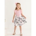 thumbnail image 3 of Toddler Baby Girls Casual Dresses Butterfly Floral Ruffled Princess Seaside Beach Dress Outfits Pink 18-24 Months, 3 of 6