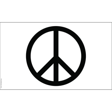 Peace Sign Flag with Grommets Black & White 3ft x 5ft