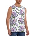 thumbnail image 2 of Kdxio Violets Flowers for Men's Muscle T-shirt,Sleeveless for Workout Running Athletic Gym Lounge Casual, 2 of 7