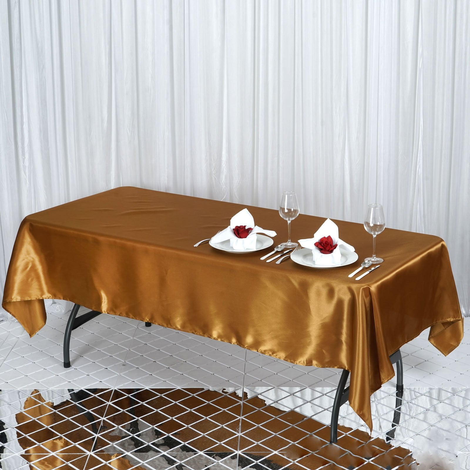 Efavormart 60x102" Rectangle Satin Tablecloth Wholesale Banquet Table