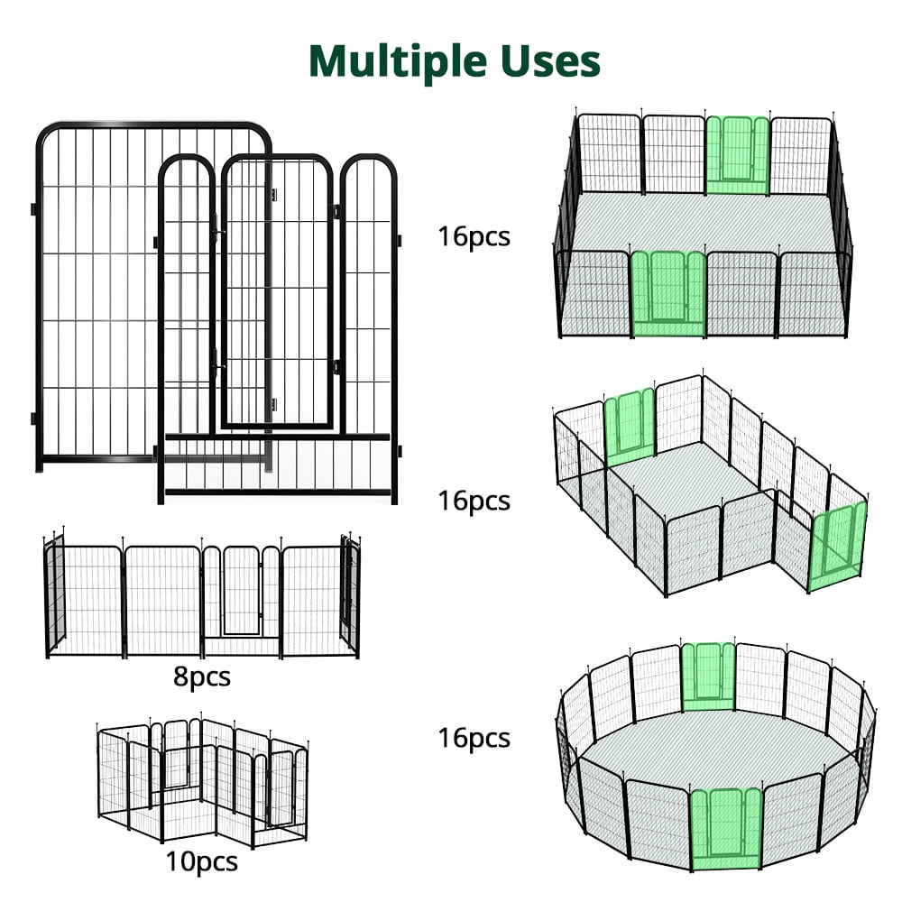 Caveen Dog Playpen 16 Panels 40Inch Heavy Duty Dog Pen Pet Fence Playpen Indoor Outdoor