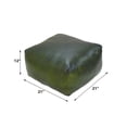 thumbnail image 5 of Square Shaped Goat Leather Handmade Eco-Friendly Green Pouf - Square Shape Pouf, 21" x 21" x 12", Plain Solid Pouf, Goat Leather Pouf, Recycled Foam with Fibre Fill Stuffed Pouf, Leather Seating Pouf, 5 of 9