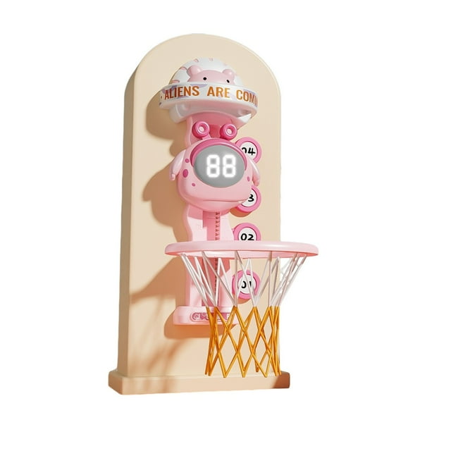 Dsscvnef Interactive Basketball Hoop Toy for Kids LED Score Counter Voice Prompt Educational Sports Game Indoor Play Ages 3 and Up