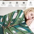 thumbnail image 3 of Nawypu Green Palm Banana Leaf Throw Blanket, Soft Cozy Warm Flannel Throw Blanket for Couch &amp; Bed, Lightweight Boho Throw Blanket for Indoor and Outdoor, 3 of 6