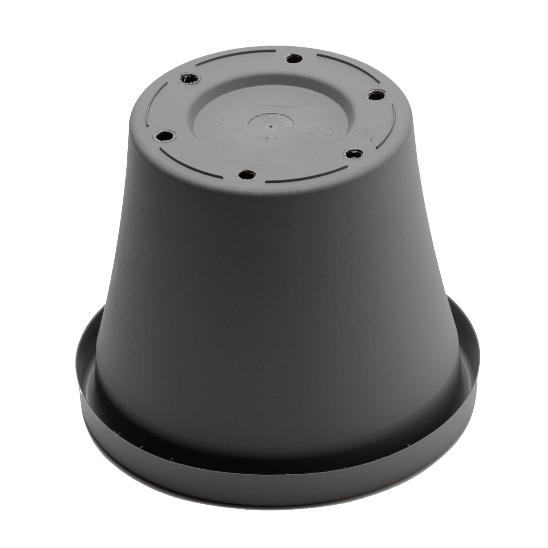 Bloem Terra 4" Round Plastic Planter with Drainage Holes - Indoor/Outdoor, 0.25 Gallon Capacity, Lightweight Garden Pot, Charcoal