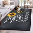 thumbnail image 3 of Rectangle Area Rug 3x5ft,You Are My Sunshine on Black Washable Carpet Non-Slip Runner Accent Rugs Indoor Floor Mat for Bedroom Living Room Decor,Farm Sunflowers Bees, 3 of 9