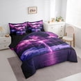 thumbnail image 3 of Homewish Boys Girls Purple Lightning Twin Bedding Sets 7-Piece,Abstract Gradient Bedding Comforter Set Microfiber,Natural Disaster Breathable Sheet Sets,Microfiber Bedroom Decor,Reversible, 3 of 8