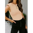 thumbnail image 3 of REORIA Sleeveless Bodysuit for Women Crew Neck Casual Tank Tops with Pads Shoulder, 3 of 9