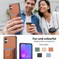 thumbnail image 5 of SaniMore for Samsung Galaxy A05 Case, PU Leather Carbon Fibre Anti-scratch Adjustable Stand Card Slots [RFID Blocking] Shockproof Anti-fall Anti-fingerprint Wallet Shell for Men Women, Brown, 5 of 10