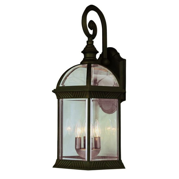 Three Light White Clear Pentagon, Glass Roof Glass Wall Lantern