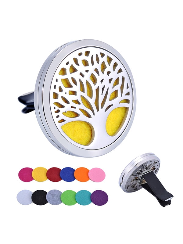 Large Family Tree Aromatherapy Perfume Essential Oil Diffuser Locket Car Clip by Valyria