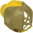 thumbnail image 2 of C.C Ponytail Criss Cross Messy Buns Ponycaps Baseball Cap Dad Trucker Mesh Hat (Patch Wild Mustard), 2 of 2