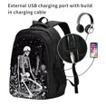 thumbnail image 2 of Daiia Vintage Black white Plant skull Pattern USB Charging Backpack for Men and Women, Anti-Theft Backpack,Travel Backpack,School Backpack,College Backpack,Laptop Backpack, 2 of 7