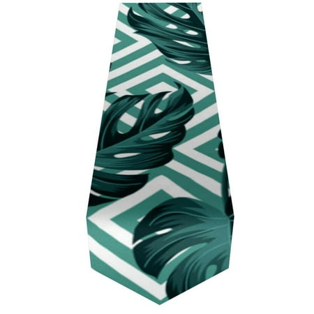 

OWNTA Tropical Leaves Pattern Geometric Design Pattern Elegant Polyester Table Runner Perfect for Your Tables - Dining Table Decoration