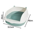 thumbnail image 3 of Cat Litter Box Sandbox Pan Durable Anti Splashing with Sifting Litter Pedal Semi Blue S, 3 of 8