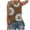 Khaki, variant on Ichuanyi Women Summer Daisy Print Graphic Blouse O-neck Sleeveless Casual Tank T-Shirts Tops